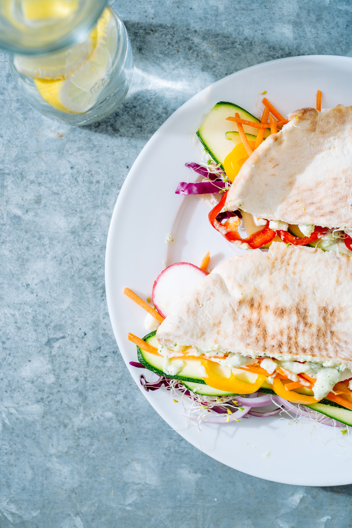 Rainbow Veggie Pitas with Zucchini Tzatziki! That rhymes! – Luv Cooks